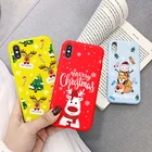 Силиконовый чехол Etui для iPhone 8 7 6 S Plus 5S SE 2020 X XR для iPhone 12 13 Mini 11 Pro XS Max, Рождественский мультяшный мягкий чехол из ТПУ