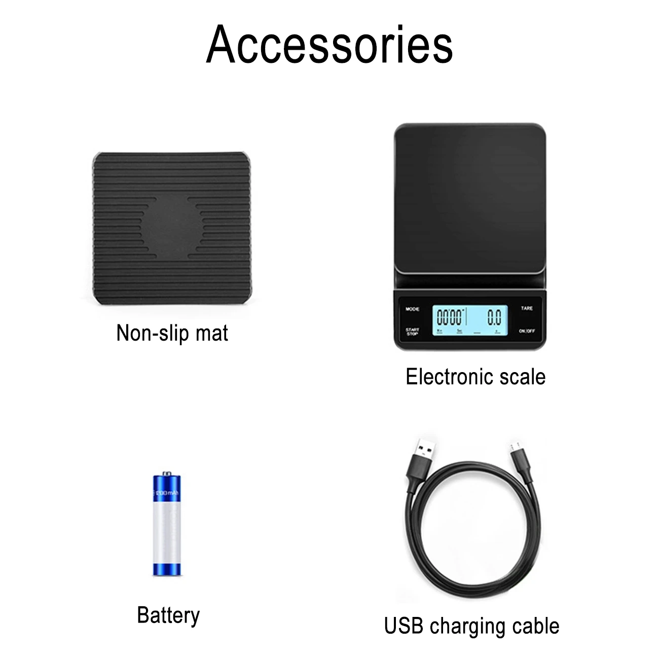 

Electronic Coffee Scale With Timer, 0.1g High Accuracy Scales Digital LCD Touch Screen USB Kitchen Weight Balance Scale For Home