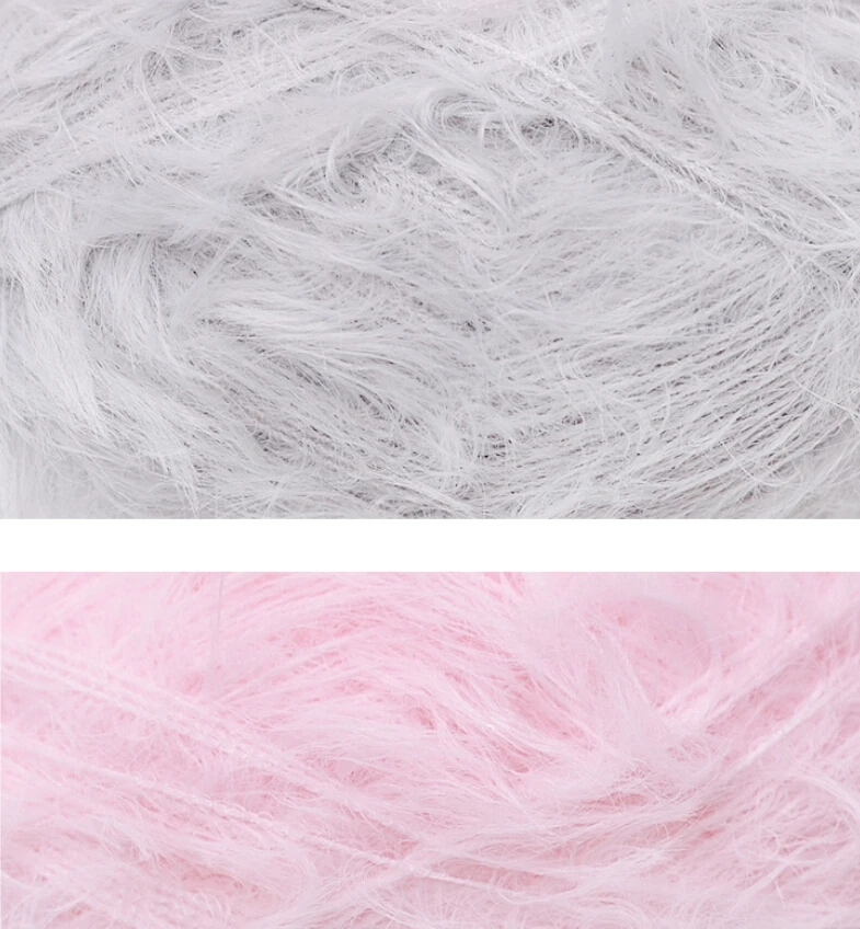 50 г * 2 шт. Коралловая норковая Флокированная меховая мохеровая кашемировая пряжа