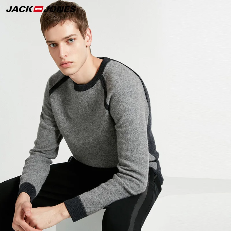 Jack Jones Мужской осенне-зимний 100% шерстяной свитер | 218424512