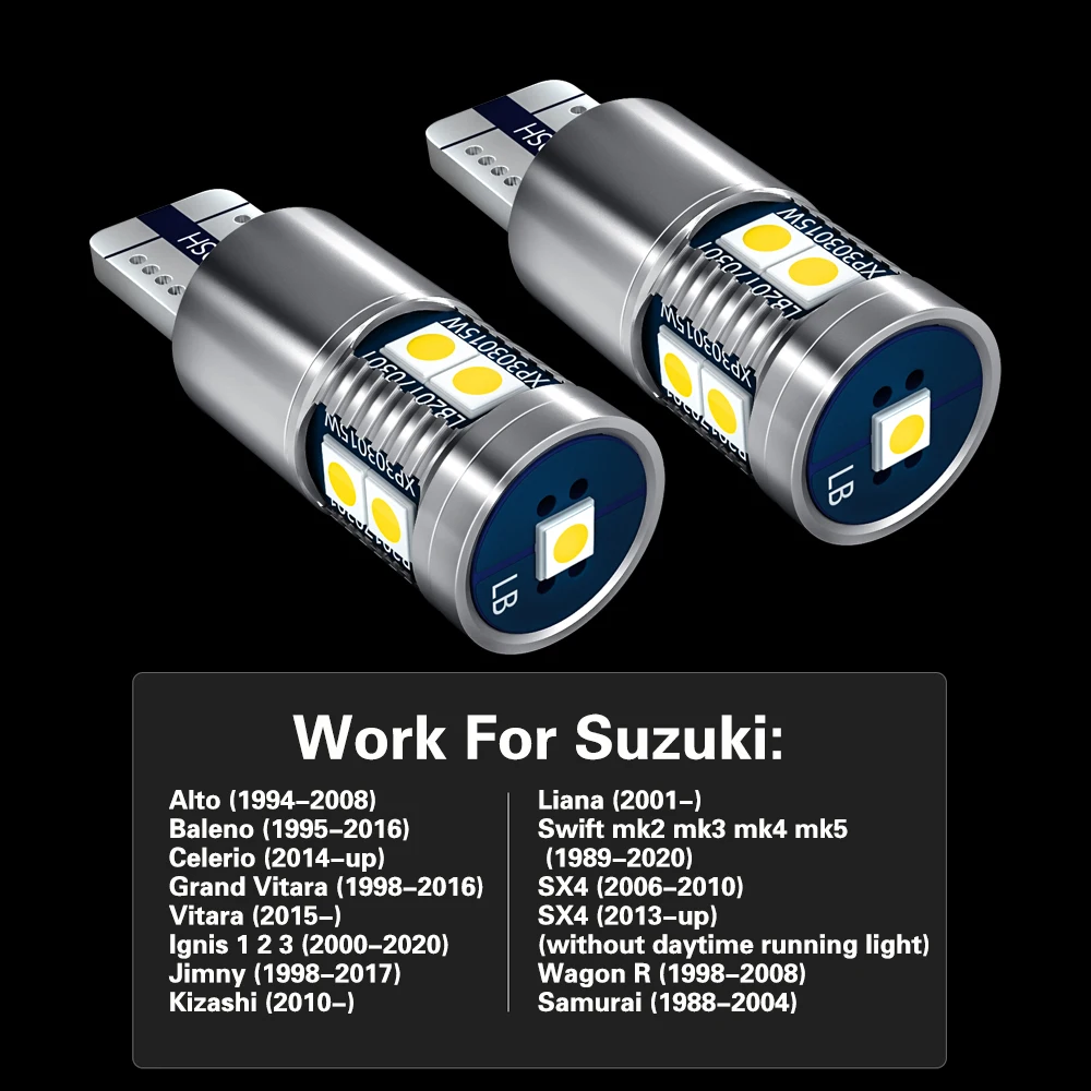 2 шт. Светодиодные огни стояночного света W5W T10 Canbus для Suzuki Swift SX4 Baleno Celerio Grand Vitara Ignis Jimny Kizashi Liana.