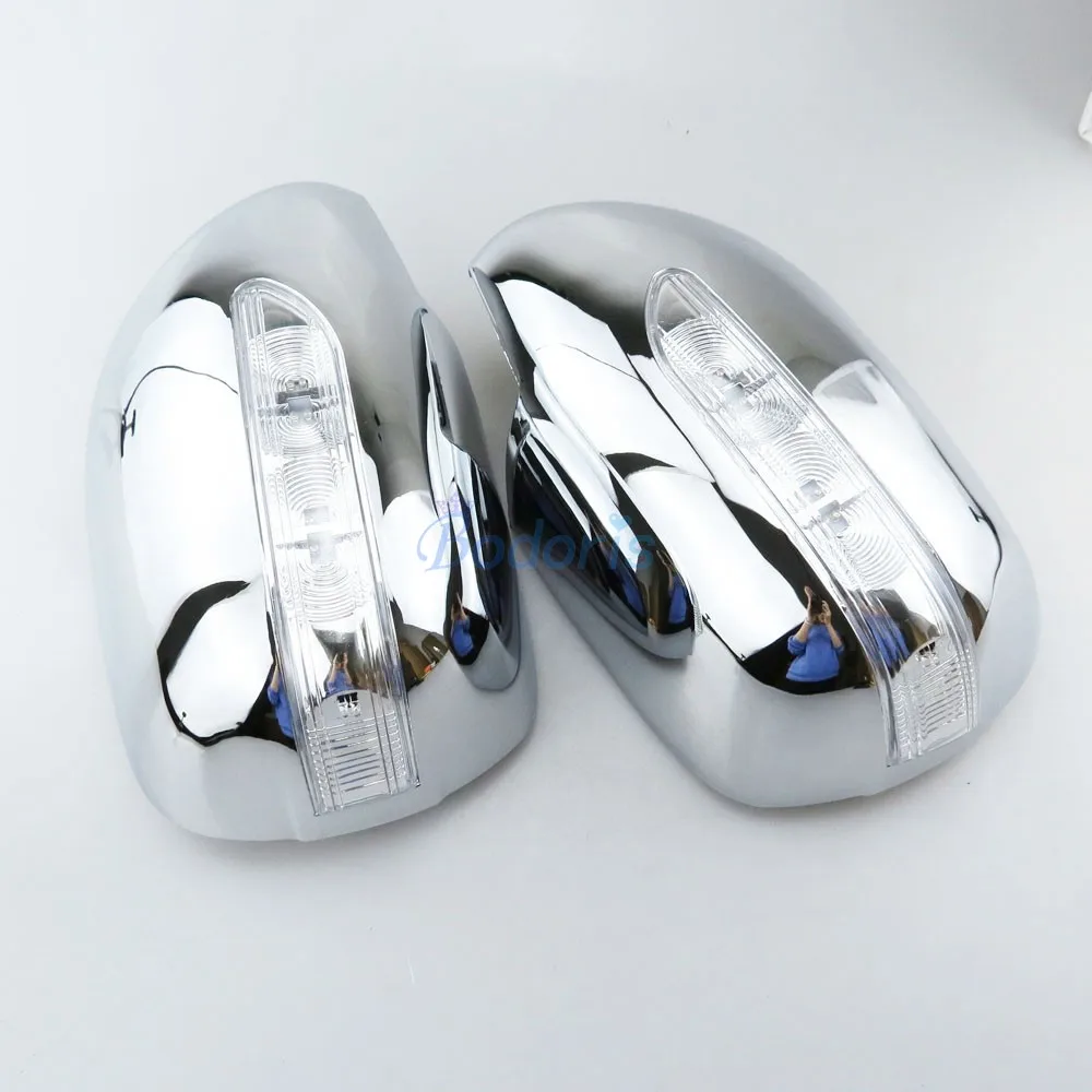 Крышка зеркала для двери Накладка заднего вида с светодиодный хромированной