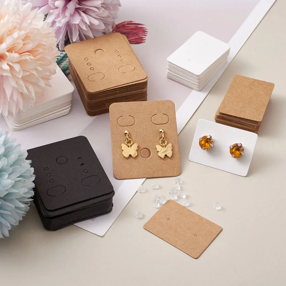 300 шт Серьга Дисплей подвесные открытки 3 цвета Бумага серьги с отделением для