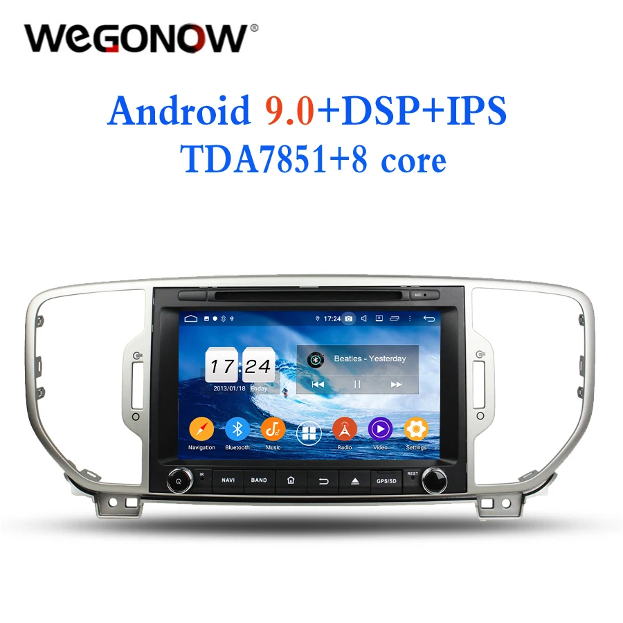 IPS HD TDA7851 Android 9 0 для kia Sportage 2016 2017 8 ядер 4 Гб + 32 Bluetooth 2 Wifi GPS ГЛОНАСС карта