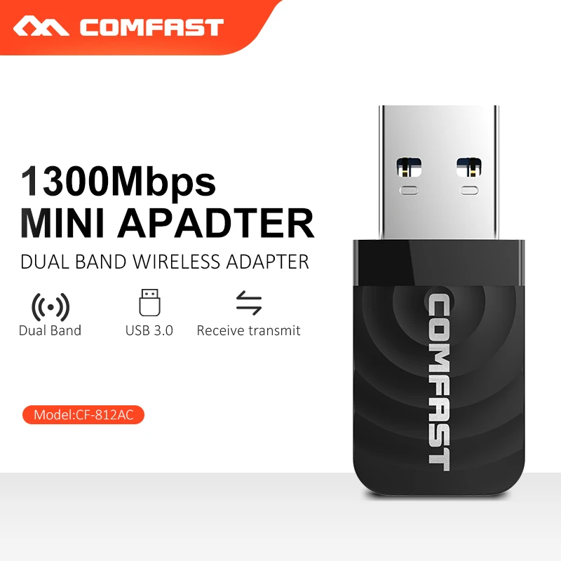 Мини USB Wifi адаптер 10 шт. 650 ~ 1300 Мбит/с двухдиапазонный 2 4 ГГц антенна для сетевой