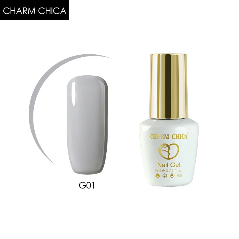 CHARM CHICA Uv лак для ногтей 6 мл серый телесный синий цвет Гибридный гель удаляющийся