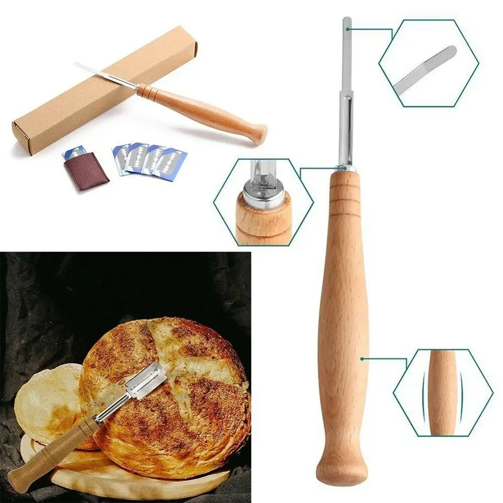 

Baker's Lame or Grignette for Slashing Scoring Bread Dough + 5 Blades