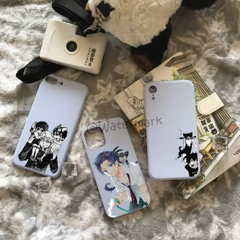 Чехол для телефона аниме Ao No Exorcist Okumura Rin IPhone 13 12 11 Pro Max Xs 6 6s 7 8 Plus Xr X светло-голубой