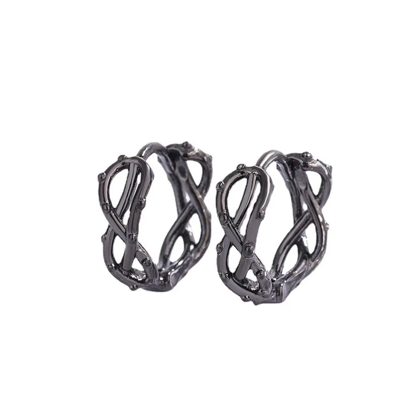 

Earrings 2021 Trends Branches Simple Lady Black Color Cross Line Unusual Earrings Accessories for Girls Vintage Jewelry