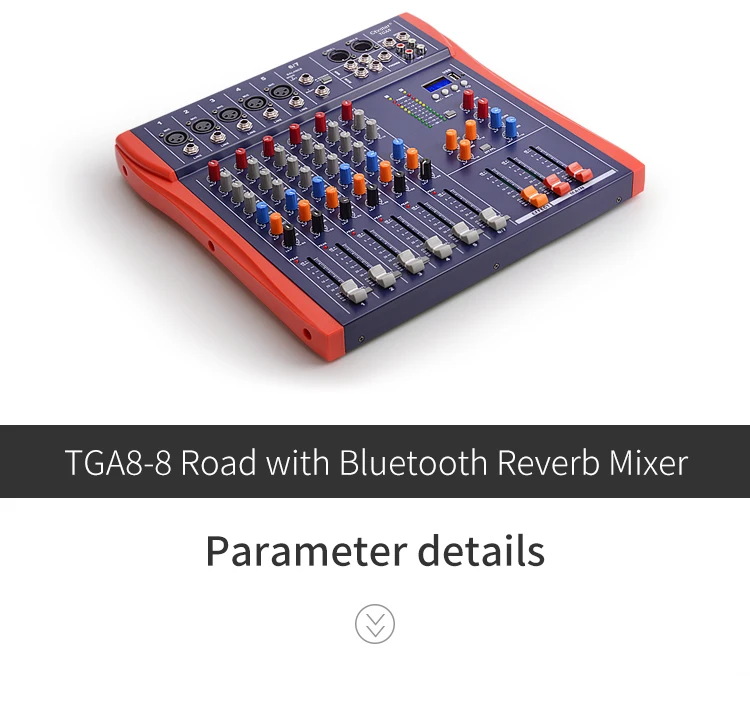 TGA8 многофункциональный микшер беспроводной Bluetooth соединение/USB lcd/48 V фантомный источник питания