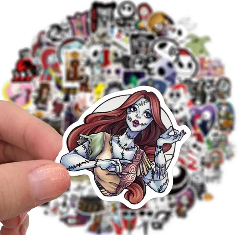103050100pcs new christmas fright night sticker school student diary hand ledger stationery mobile phone guitar girl toys free global shipping