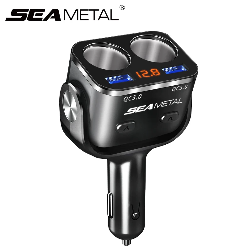 Автомобильное зарядное устройство Seametal QC 3 0 2 USB порта быстрая зарядка