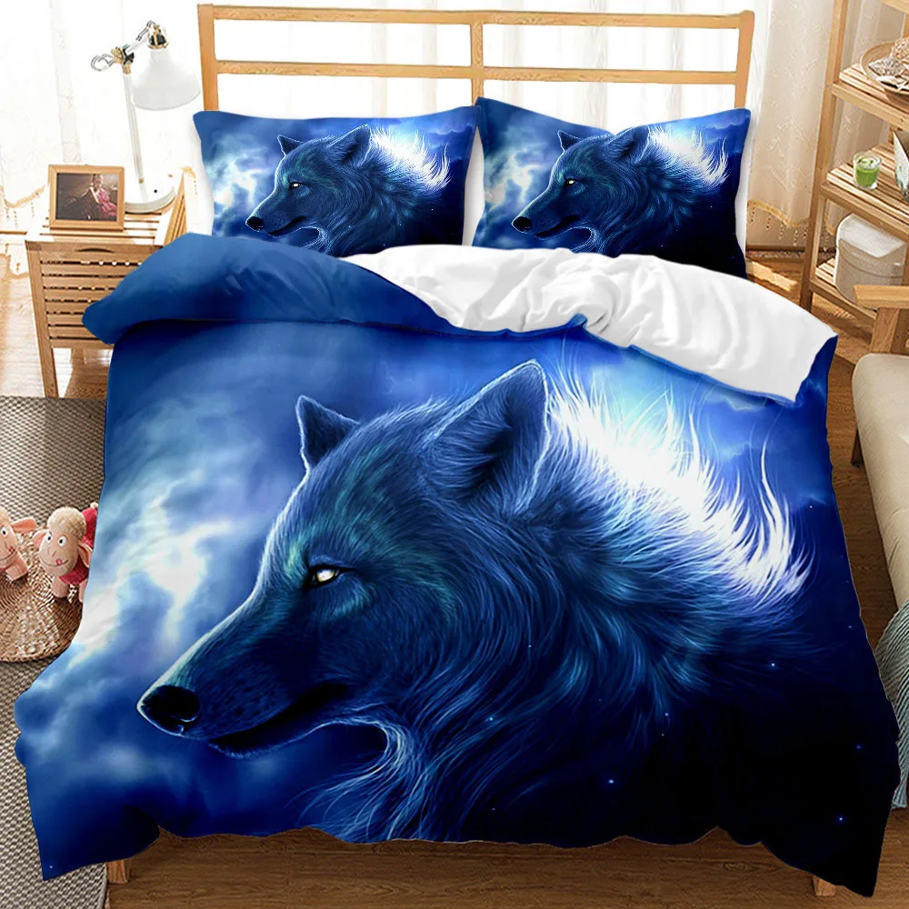 

Printing Wolf King Personally Bedding Set Duvet Quilt Pillowcase Cover Hot Sell Queen King Size Euro Bedroom Bedclothes