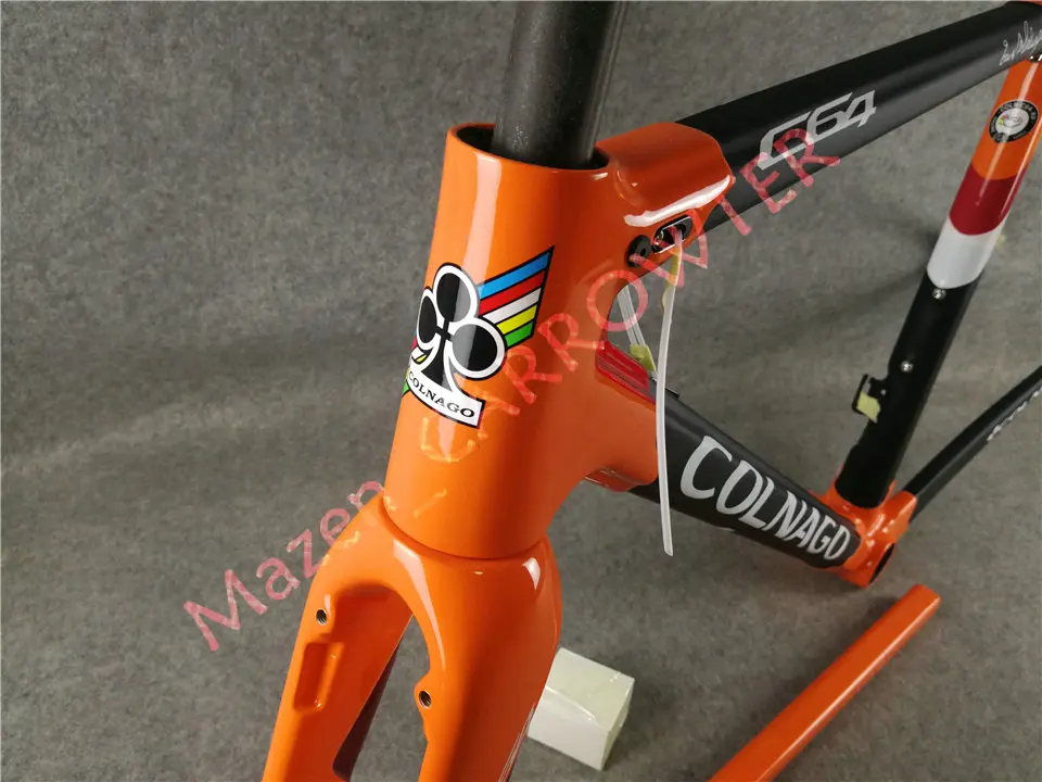 Оранжевый черный T1100 UD матовый-глянцевая Colnago C64 дороги углерода рамы велосипеда комплект с 48/50/52/54/56 см 12 видов цветов для выбора