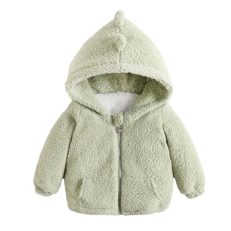

Autumn Winter Baby Girls Boys Clothes Kid Cashmere Fleece Jacket Solid Hooded Zipper Warm Coat Thick Warm Children's Outerwear