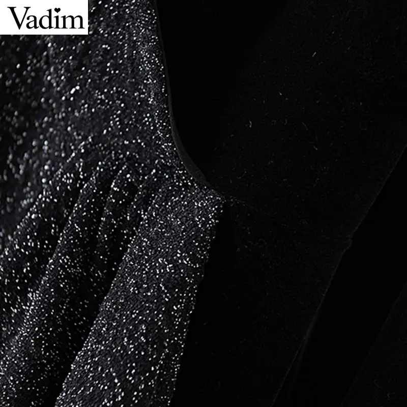 Vadim женские сексуальные бархатные Лоскутные мини костюмы пляжного типа с v