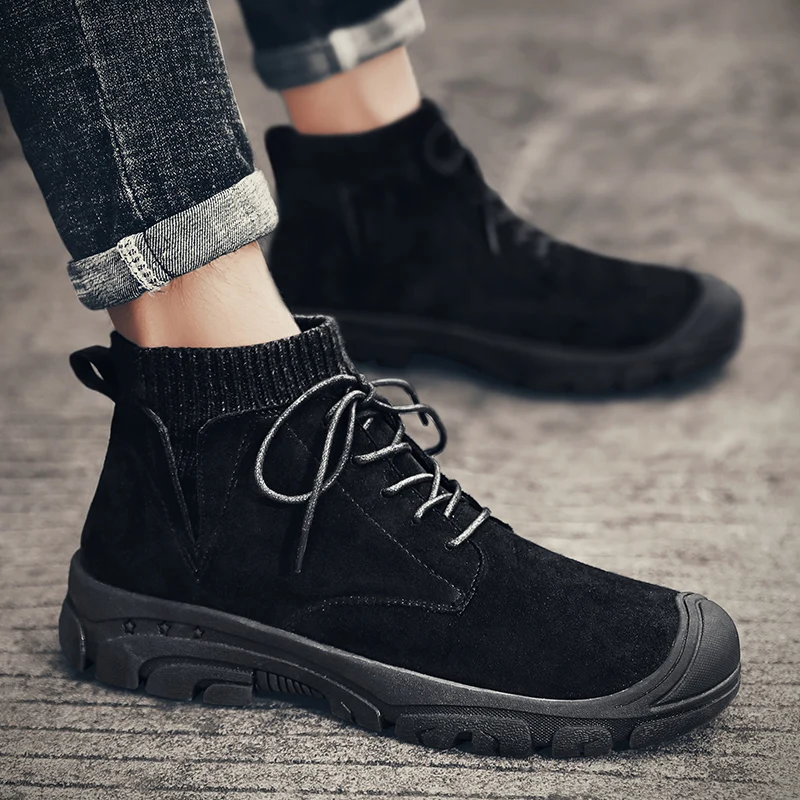 

Plus Size 48 Mens Fashion Boots Casual Shoes for Men High Quality Sneakers Male Comfortable Ankle Booties Man Zapatillas Hombre