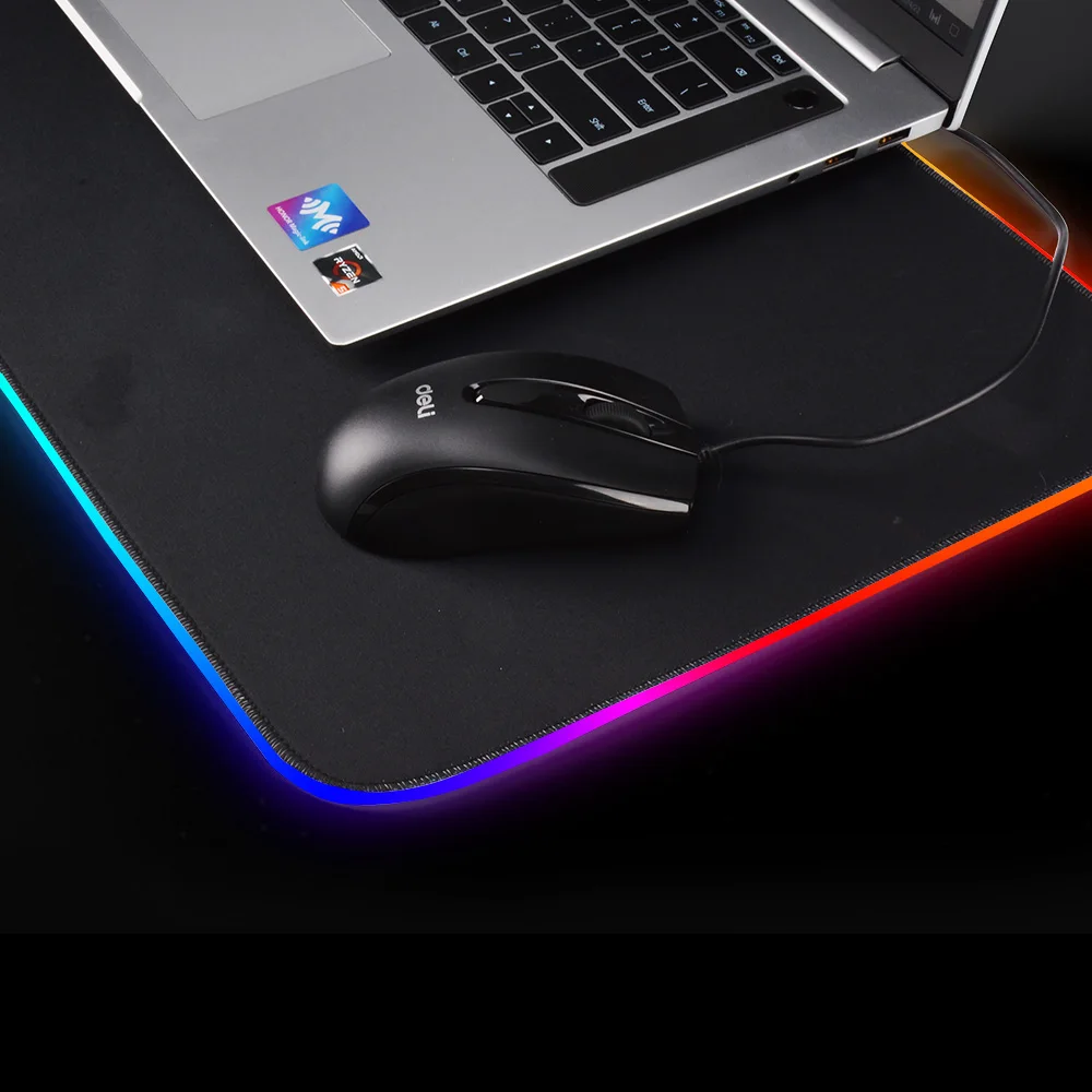 

LED Light Gaming Mouse Pad RGB Super Soft Large Keyboard Cover Non-Slip Rubber Base Computer Carpet Desk Mat PC Game MousePad