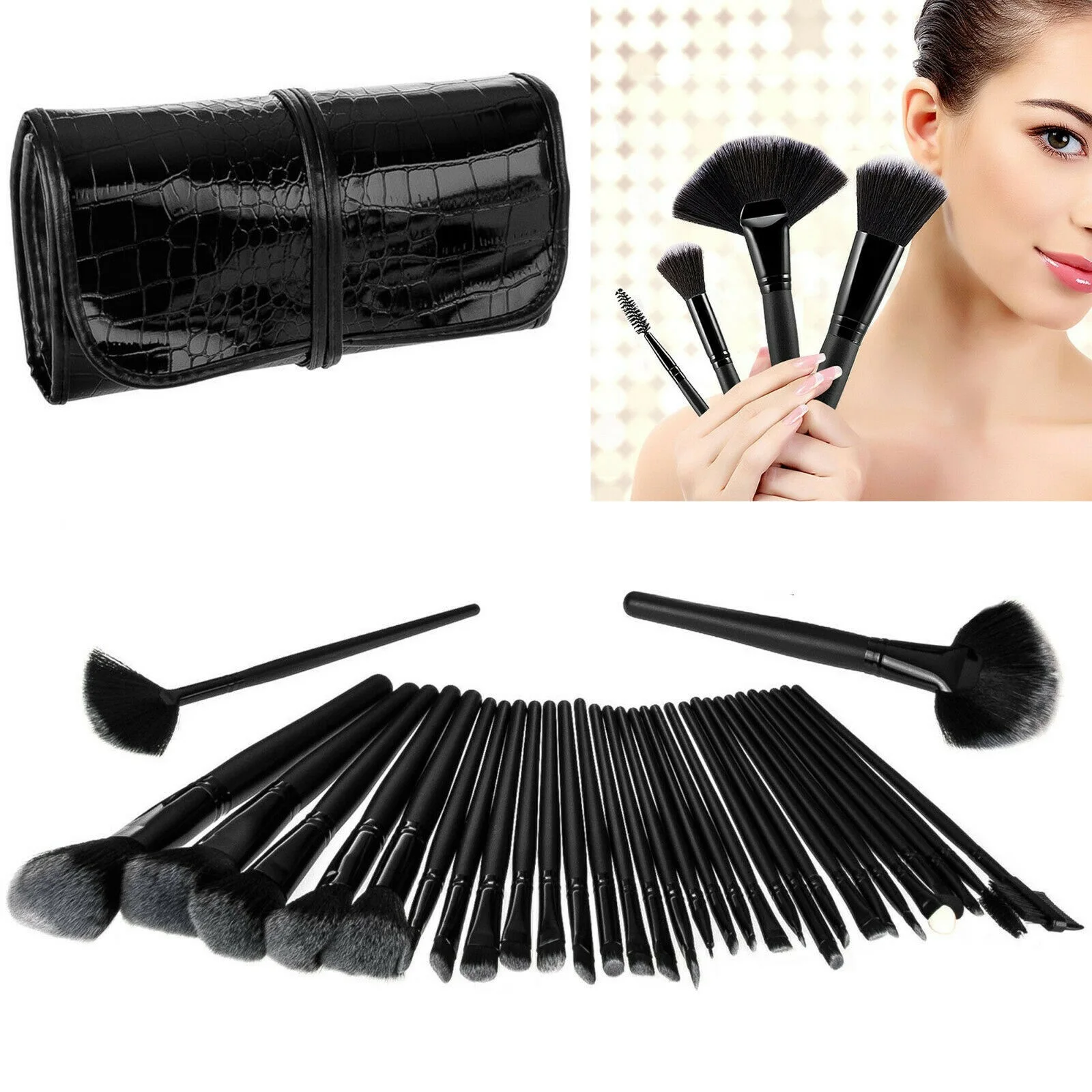 

32 PCS KABUKI MAKE UP BRUSH SET MAKE-UP BRUSHES FOUNDATION BLUSHER FACE POWDER