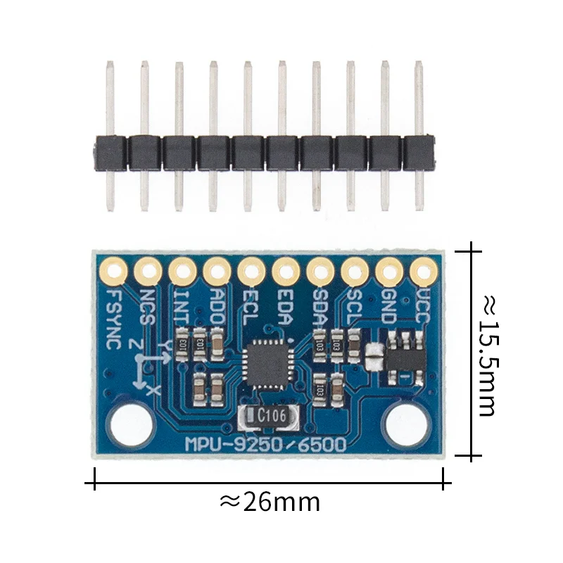 MPU9250 Module MPU-9250 GY-9250 9-осевой датчик модуля I2C/SPI связи Thriaxis гироскоп+ трехосный акселерометр+ трехосный магнитное поле - Цвет: MPU9250 Module