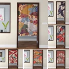 Японская дверная занавеска для кухни, Короткая занавеска для спальни, дверной проем, украшение для дома и входа, красочная окрашенная укиё-е дверная занавеска