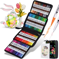 dual brush pens art markers zscm 72 colors artist fine brush tip coloring pens for easter eggs painting adult coloring books