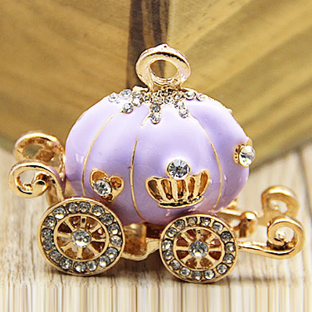 Милый Карета Тыква шаблон Кристалл Брелок Шарм брелок подарок на день Святого