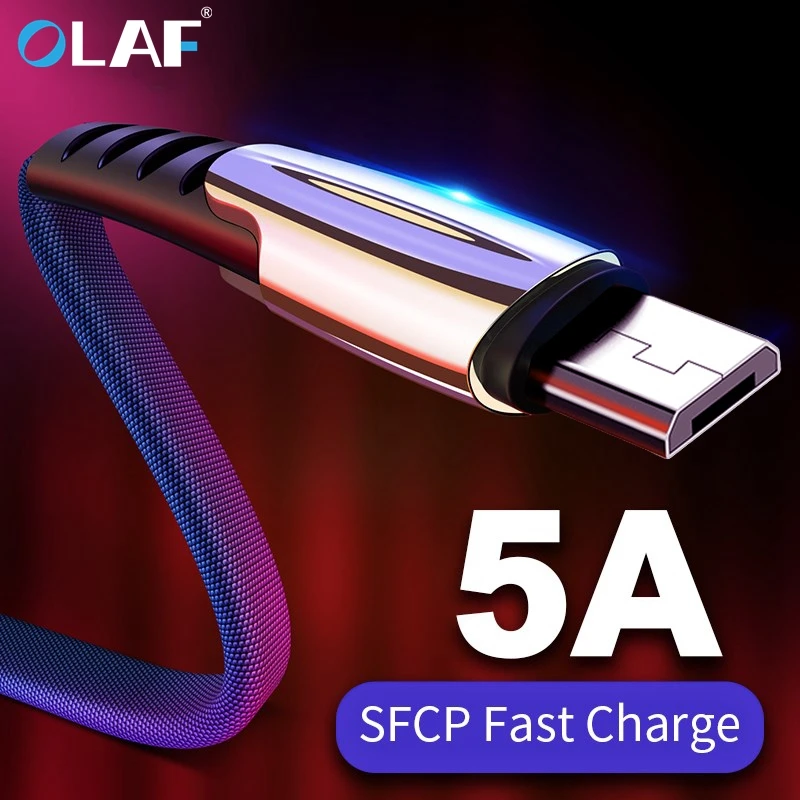 Кабель OLAF 5A Micro USB чёрный/синий/красный 0.5/1/2/3 м | Мобильные телефоны и аксессуары