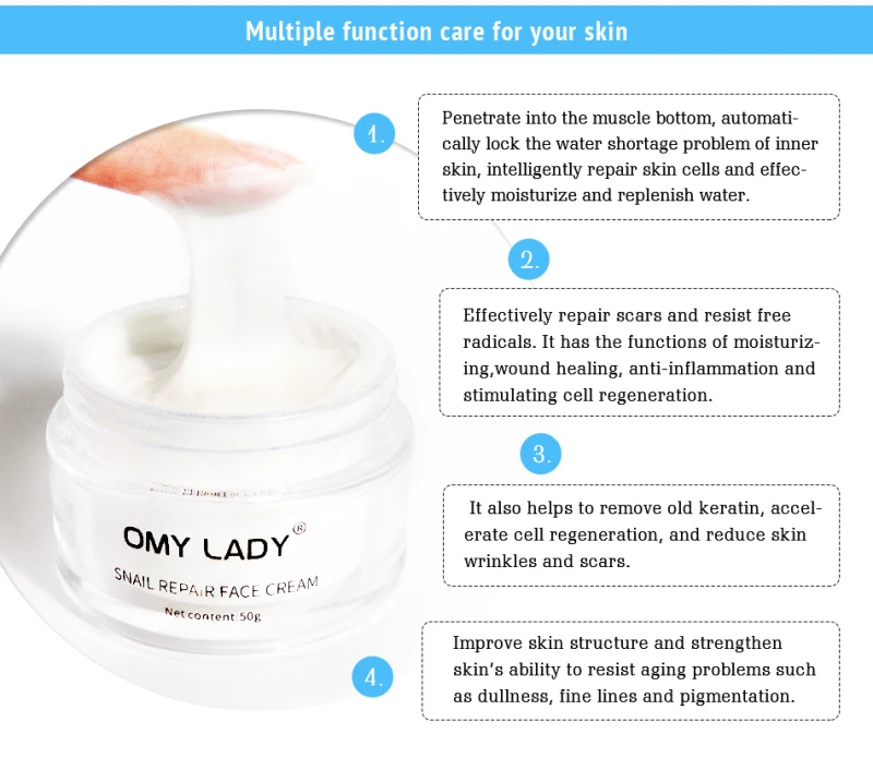 

2020 Snail Face Cream Collagen Anti-Wrinkle Whitening Facial Cream Hyaluronic Acid Moisturizing Anti-aging Serum Skin Care TSLM1