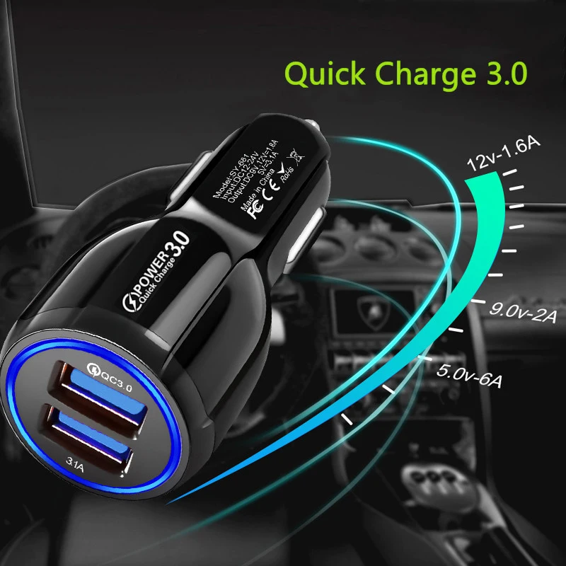 Автомобильное зарядное устройство Quick Charge3.0 USB зарядное устройство для Xiao mi Red mi Note 7 mi 9 huawei P20 P30 Pro QC4.0 QC3.0 Быстрая зарядка для мобильных телефонов