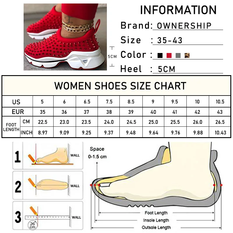 

2021 Sneakers Women Vulcanized Woman Rivet Sports Shoes Female Platform Wedges Ladies Leopard Casual Slip On Footwear Plus Size