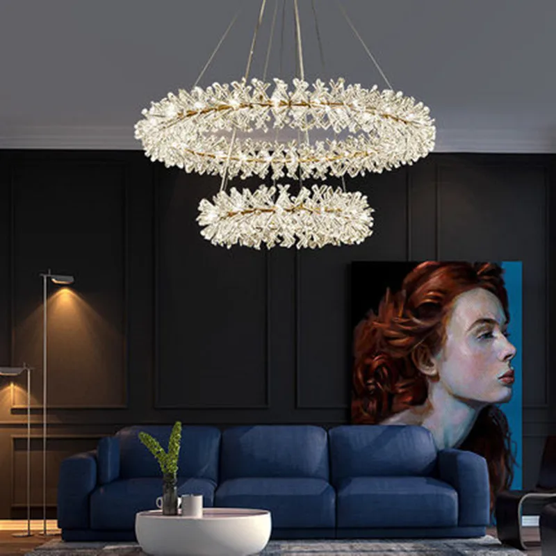 

Postmodern Net Red Living Room Pendant Lights Restaurant Luxury Crystal Pendant Lamps Nordic Firefly Bedroom led Hanging Lights