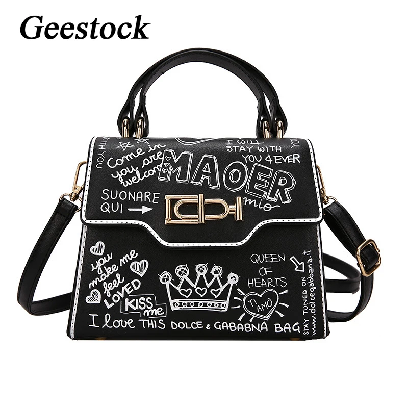 

Geestock Handbag for Women High Quality PU Leather Mini Crossbody Bags Fashion Vintage Flap Small Square Bag Totes