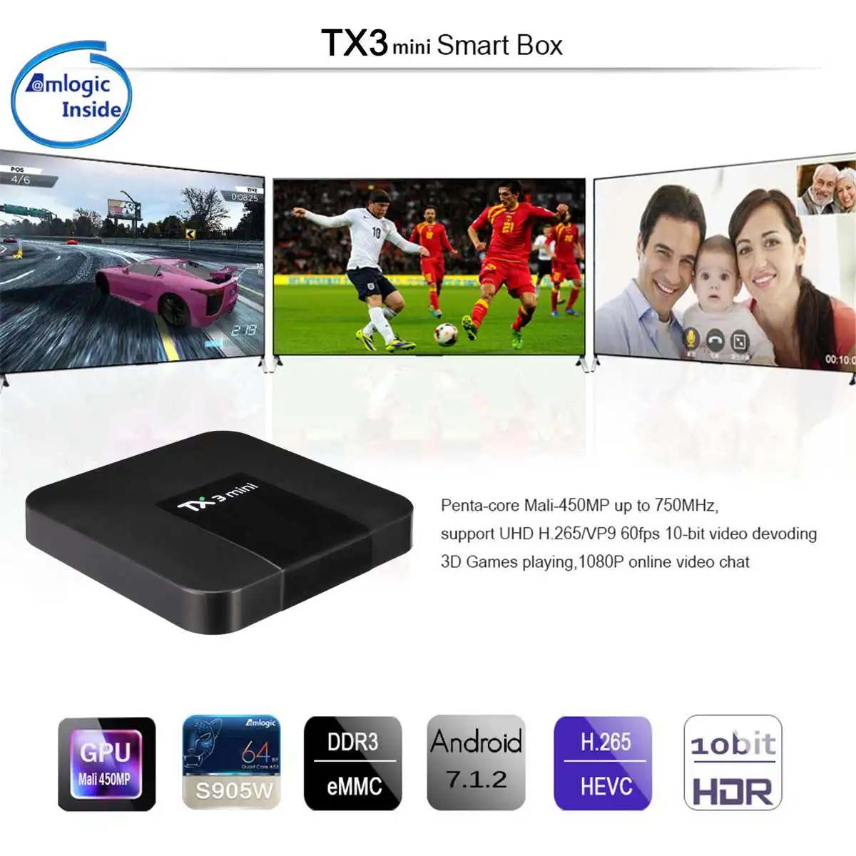 TX3 Мини Смарт ТВ-приставка Android 8 1 Amlogic S905W 4 Гб 64 2 4G WiFi 1080p 4K медиаплеер Google TX3mini |