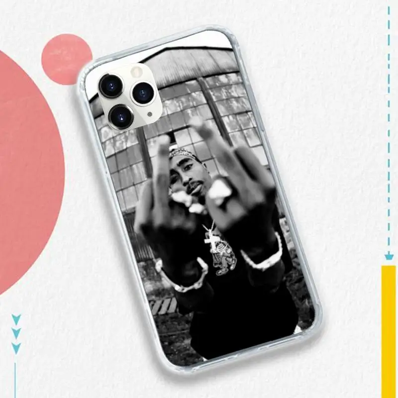 

American rapper 2pac Tupac Phone Case Transparent soft For iphone 5 5s 5c se 6 6s 7 8 11 12 plus mini x xs xr pro max