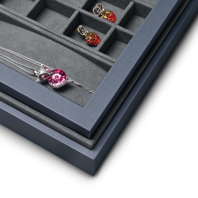 

OIRLV Jewelry Case Leather Ring Necklace Organizer Box Earring Display Stand Jewelry Storage Case Large Box