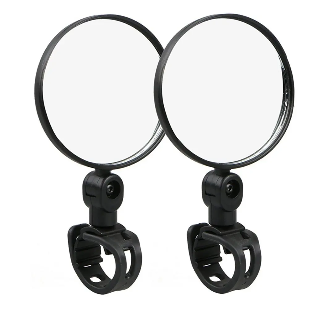 

2pcs Bicycle Mirrors Rear View Mirrors Adjustable Rotatable Handlebar Mounted Plastic Convex Mirror For Mountain Road Bike