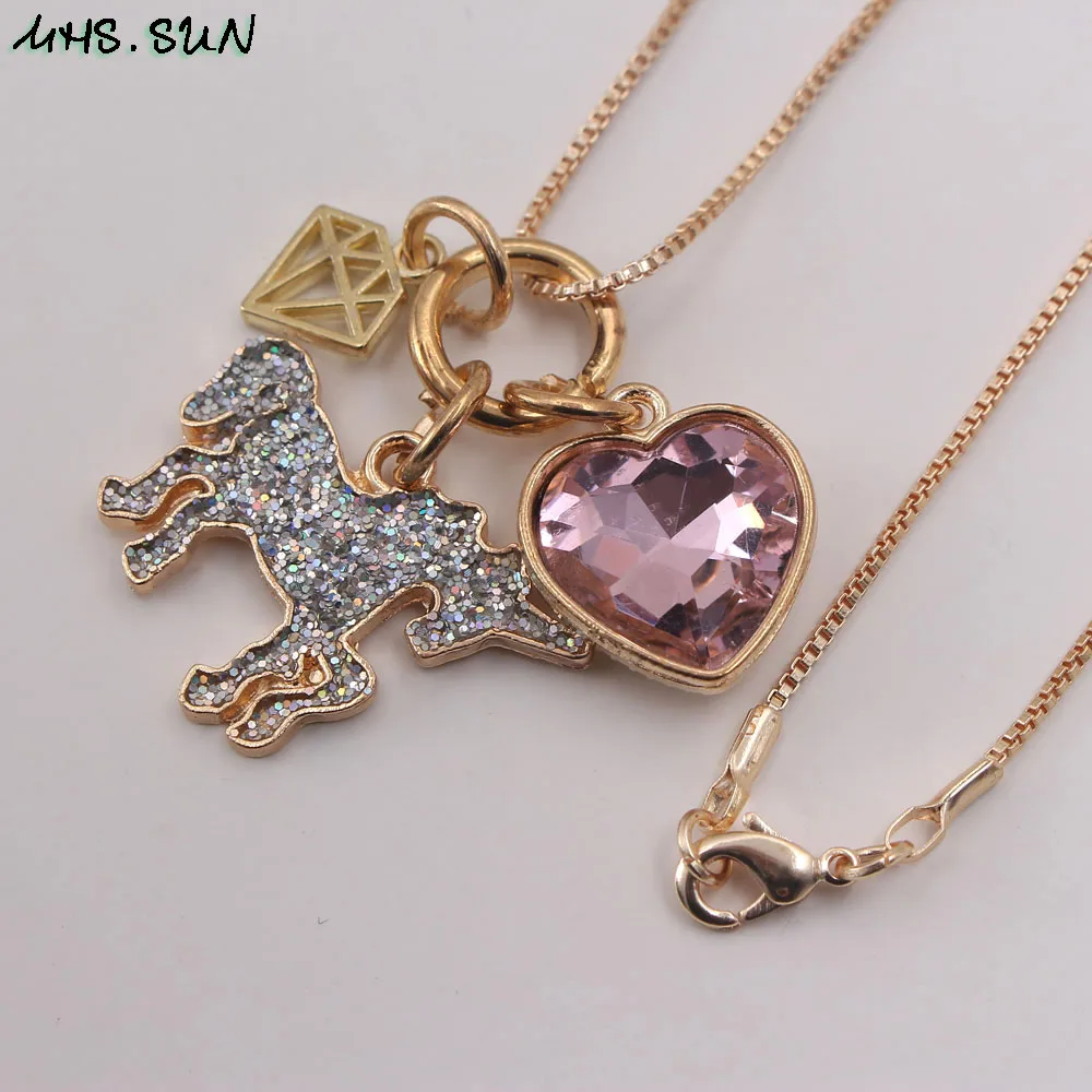 Ожерелье MHS.SUN для девочек с подвесками в виде единорога модная детская