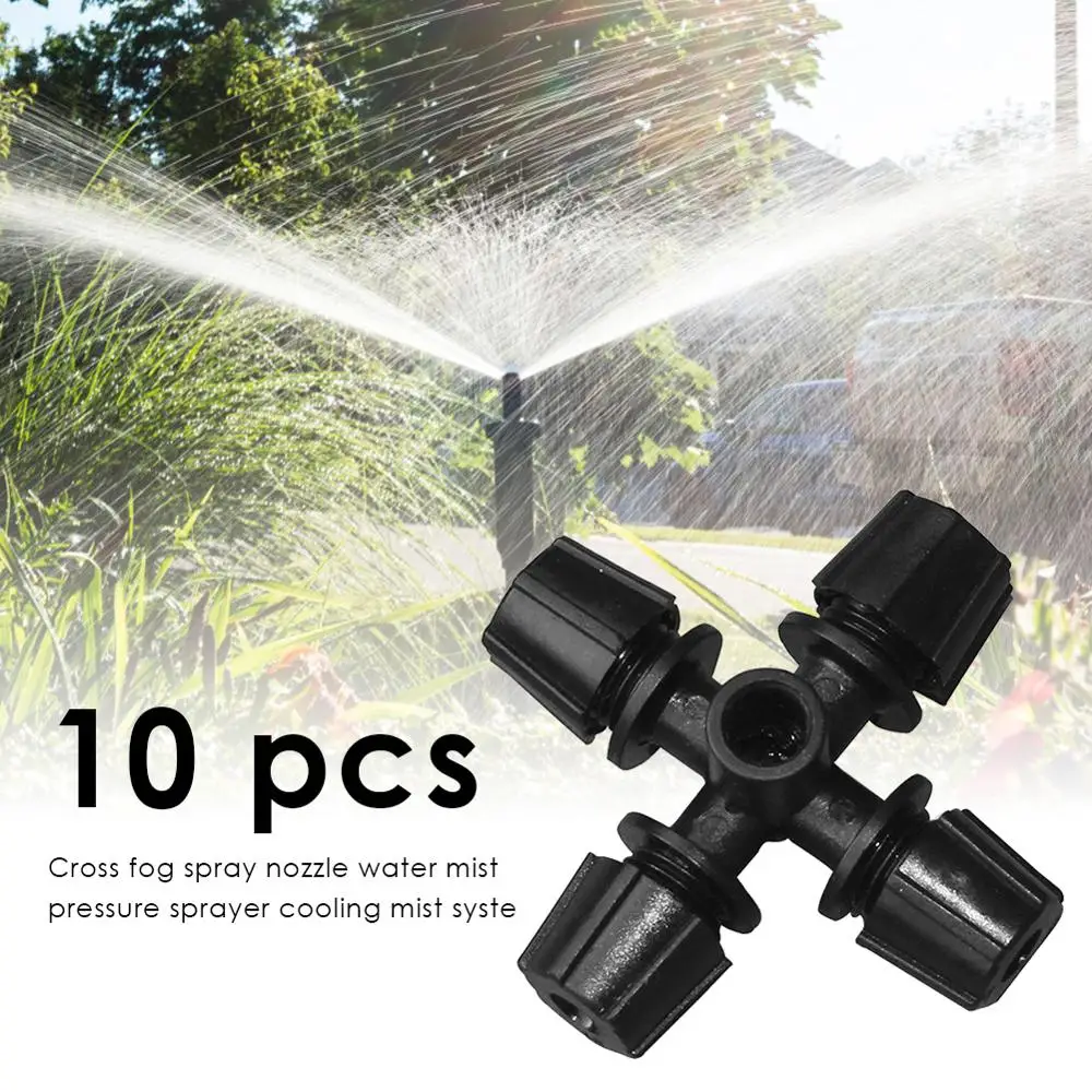 Запотевание крестообразных распылительных насадок для орошения сада