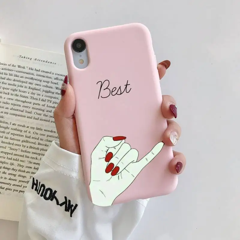 

Makeup best friend girlfriend Liquid Silicone Phone Case For iphone 11 Pro Max X XS Max XR 7 8 6 6S Plus Couples TPU Cases Capa