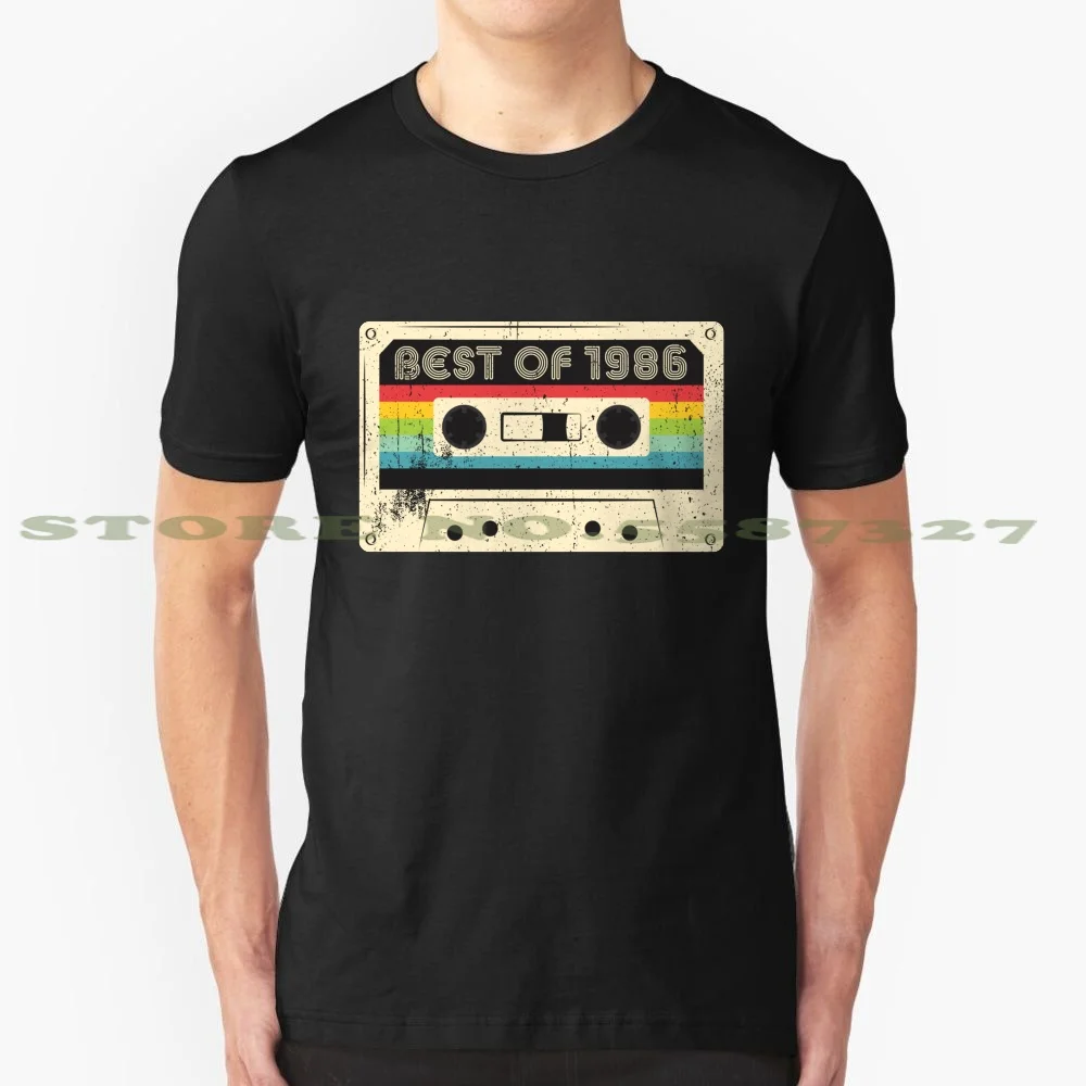 Best Of 1986 Summer Funny T Shirt For Men Women Birthday Cute Christmas Present Cool Fun Trending Gift | Мужская одежда