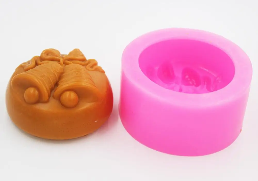 Рождественская форма колокольчиков S527 силиконовая 3D для мыла DIY формы свечей