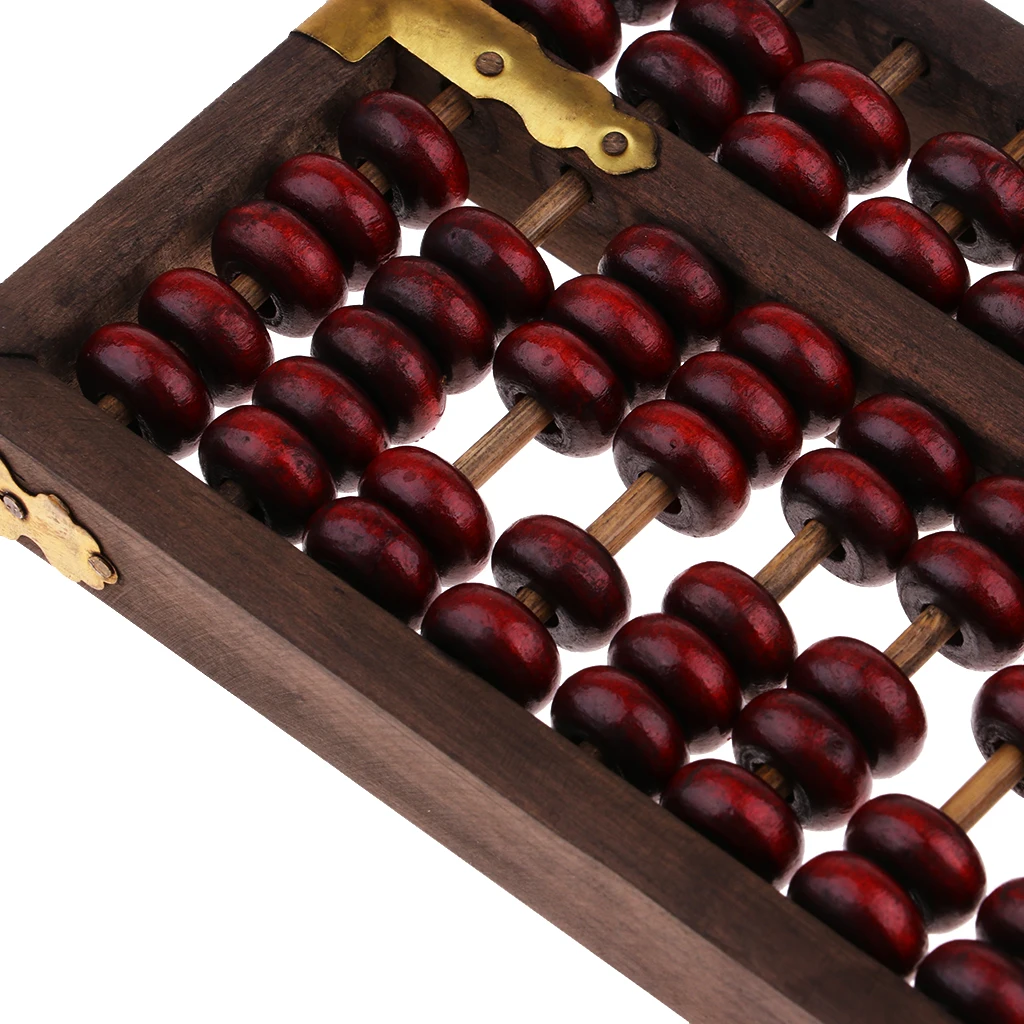 

Arithmetic Wooden Abacus 9 Rods Beads Column Ancient Math Calculator