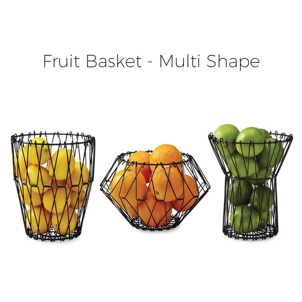 

Creative Fruit Basket Stainless Steel Multi-shape Home Hollow Kitchen Snack Bowl Storage Decor