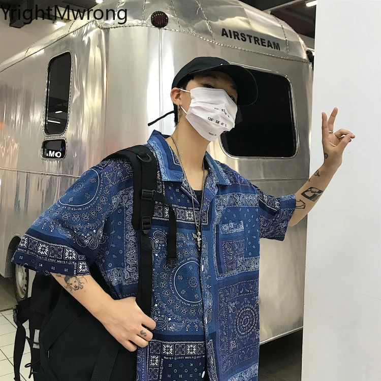 Размера плюс в винтажном стиле бандана свободные уличная блузка хараджуку