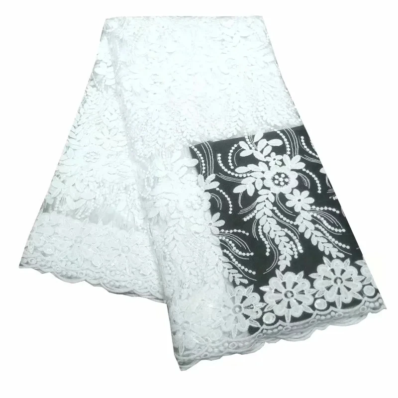 

Latest African Mesh Net Lace Fabric With Sequins 2021 High Quality French Tulle Laces Fabric For Party Wedding Dresses LBL 100