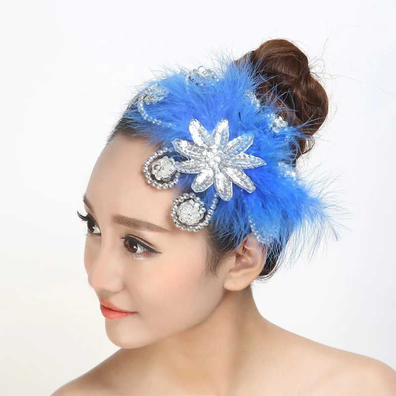 Квадратный танцевальный головной убор с блестками цветочный открытие