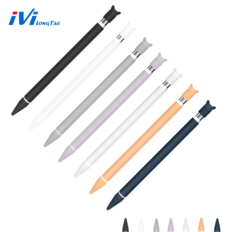 Для Apple Pencil 1 2 чехол КРЫШКА ДЛЯ iPencil iPad Pro планшет сенсорный Стилус колпачок милый кошачий ухо прокрутка силиконовый чехол