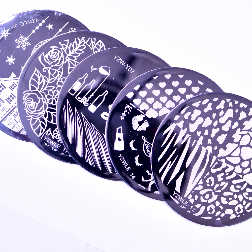 1 шт. круглый штамп для дизайна ногтей штамповочный шаблон цветок Геометрия