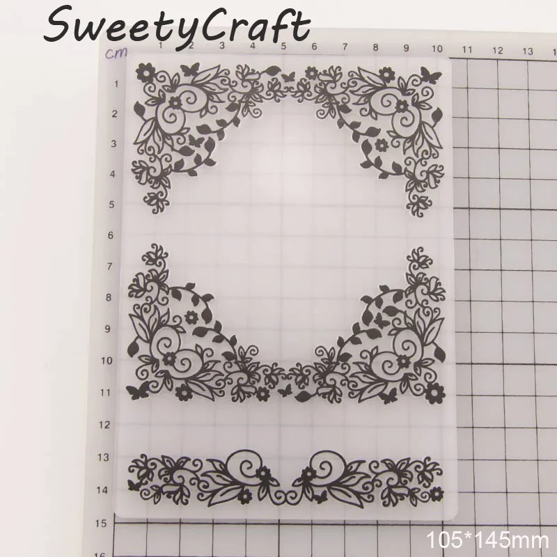 Папка для тиснения кружевной уголок цветок скрапбукинг пластиковый тиснитель